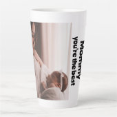 Aangepaste foto- en tekstfotocollage latte mok (Voorkant)