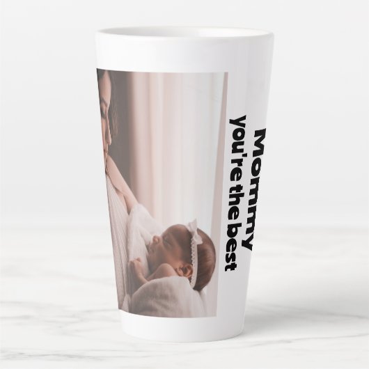 Aangepaste foto- en tekstfotocollage latte mok (Voorkant)