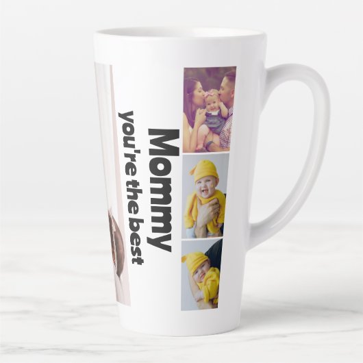 Aangepaste foto- en tekstfotocollage latte mok (Rechts)