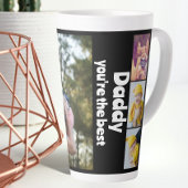 Aangepaste foto- en tekstfotocollage latte mok