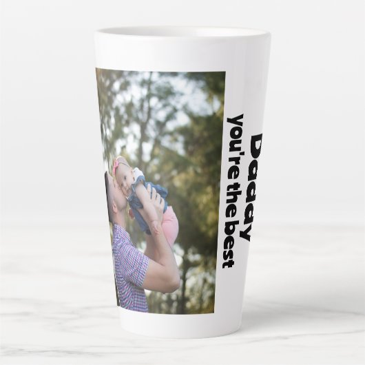 Aangepaste foto- en tekstfotocollage latte mok (Voorkant)