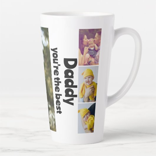 Aangepaste foto- en tekstfotocollage latte mok (Rechts)