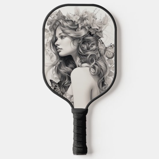 Aangepaste foto- en tekstfotocollage pickleball paddle (Voorkant)