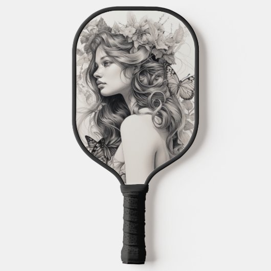 Aangepaste foto- en tekstfotocollage pickleball paddle (Achterkant)