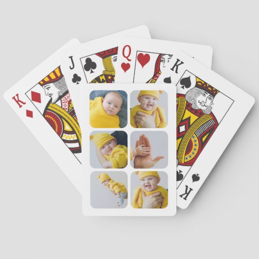 Aangepaste foto- en tekstfotocollage pokerkaarten (Achterkant)