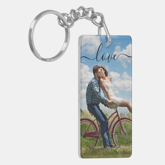 Aangepaste foto- en tekstfotocollage sleutelhanger (Voorkant Links)