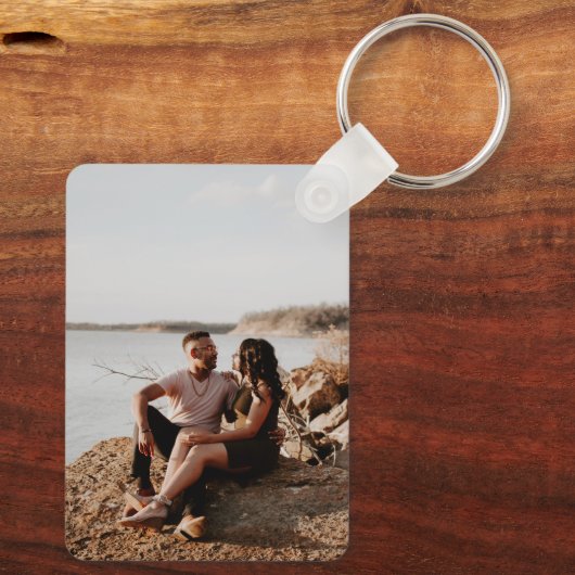 Aangepaste foto- en tekstfotocollage sleutelhanger (Achterkant)