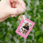 Aangepaste foto- en tekstfotocollage sleutelhanger<br><div class="desc">Maak een Gepersonaliseerde sleutelhanger van het keepaardje van de Foto van Ricaso - voeg uw eigen foto's en tekst toe - de giften van de het grootboekje van de foto collage</div>