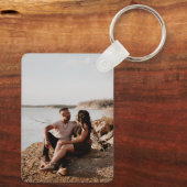 Aangepaste foto- en tekstfotocollage sleutelhanger (Achterkant)