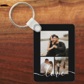 Aangepaste foto- en tekstfotocollage sleutelhanger (Voorkant)