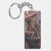 Aangepaste foto- en tekstfotocollage sleutelhanger (Voorkant Links)