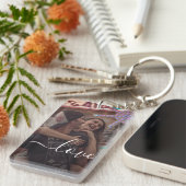 Aangepaste foto- en tekstfotocollage sleutelhanger (Voorkant Rechts)