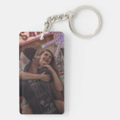 Aangepaste foto- en tekstfotocollage sleutelhanger (achterkant)