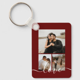 Aangepaste foto- en tekstfotocollage sleutelhanger