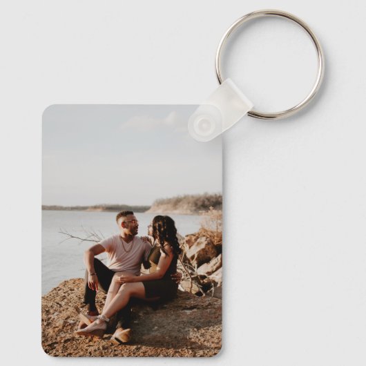 Aangepaste foto- en tekstfotocollage sleutelhanger (Achterkant)