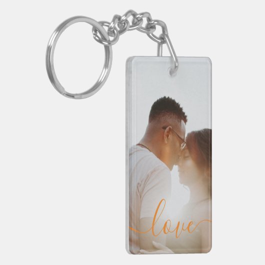 Aangepaste foto- en tekstfotocollage sleutelhanger (Voorkant Links)