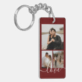 Aangepaste foto- en tekstfotocollage sleutelhanger (Voorkant Links)