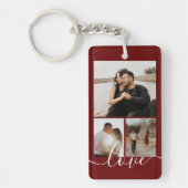 Aangepaste foto- en tekstfotocollage sleutelhanger (Voorkant)