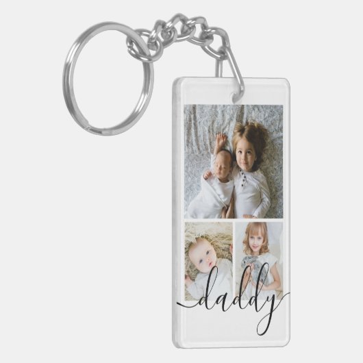 Aangepaste foto- en tekstfotocollage sleutelhanger (Voorkant Links)