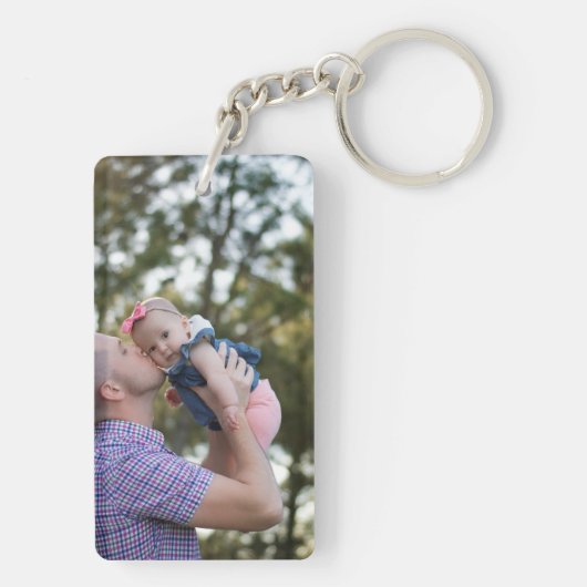 Aangepaste foto- en tekstfotocollage sleutelhanger (achterkant)