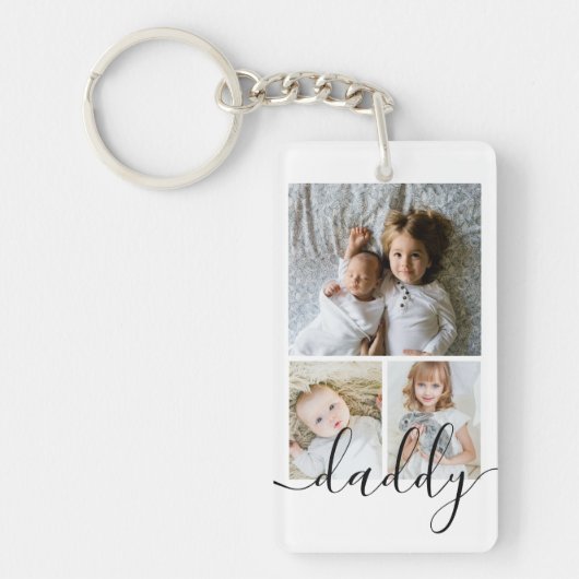 Aangepaste foto- en tekstfotocollage sleutelhanger (Voorkant)