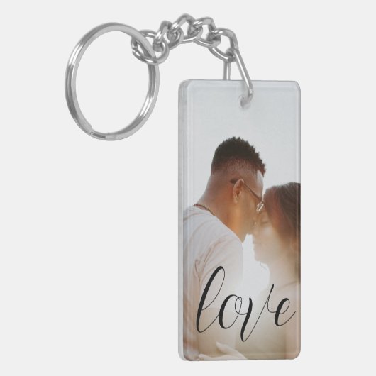 Aangepaste foto- en tekstfotocollage sleutelhanger (Voorkant Links)