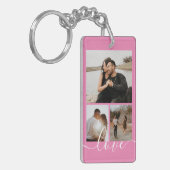 Aangepaste foto- en tekstfotocollage sleutelhanger (Voorkant Links)