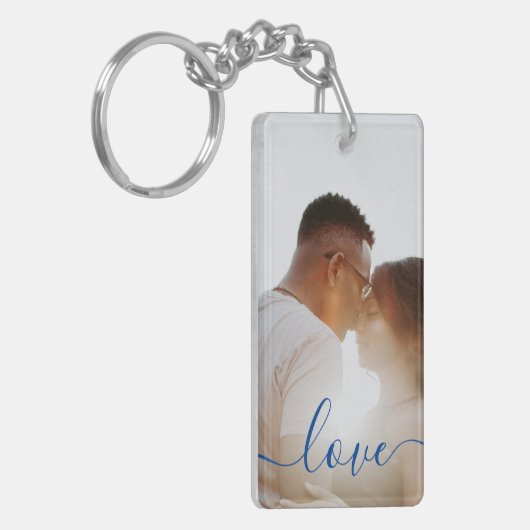 Aangepaste foto- en tekstfotocollage sleutelhanger (Voorkant Links)