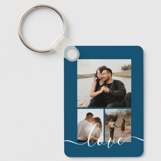 Aangepaste foto- en tekstfotocollage sleutelhanger (Voorkant)