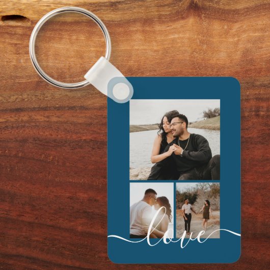 Aangepaste foto- en tekstfotocollage sleutelhanger (Voorkant)