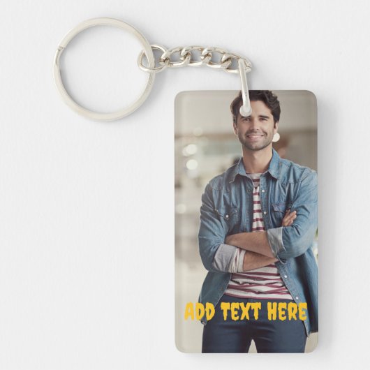 Aangepaste foto- en tekstfotocollage sleutelhanger (Voorkant)