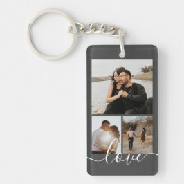 Aangepaste foto- en tekstfotocollage sleutelhanger