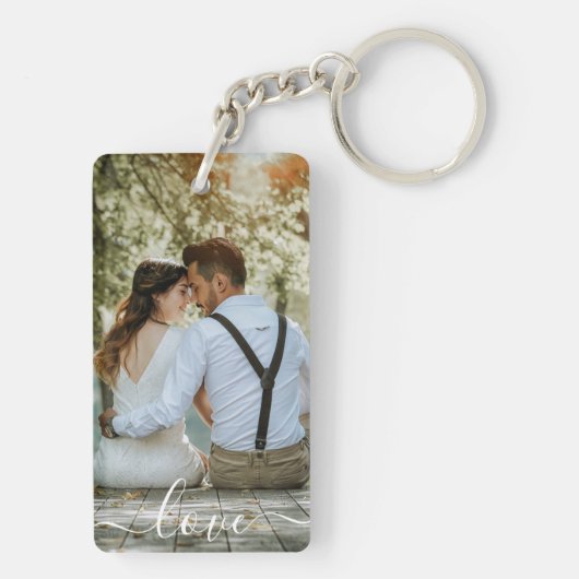 Aangepaste foto- en tekstfotocollage sleutelhanger (achterkant)