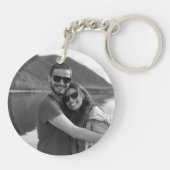 Aangepaste foto- en tekstfotocollage sleutelhanger (Achterkant)