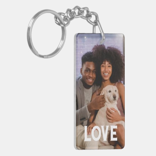 Aangepaste foto- en tekstfotocollage sleutelhanger (Voorkant Links)