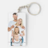 aangepaste foto- en tekstfotocollagefamilie sleutelhanger (achterkant)