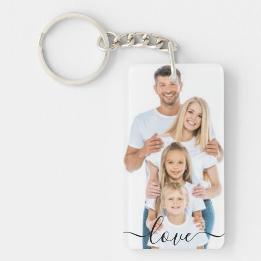 aangepaste foto- en tekstfotocollagefamilie sleutelhanger (Voorkant)