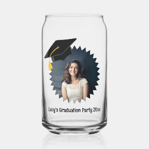 Aangepaste foto- en tekstgraduatiecap blikvorm glas