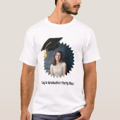 Aangepaste foto- en tekstgraduatiecap t-shirt (Voorkant)
