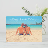 Aangepaste foto- en tekstKaart Happy Summer Feestd (Staand voorkant)
