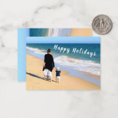 Aangepaste foto- en tekstKaart Prettige feestdagen Notitiekaartje (Voorkant / Achterkant in situ)