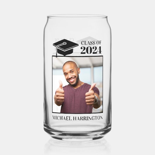 Aangepaste foto- en tekstkleur blikvorm glas (Voorkant)