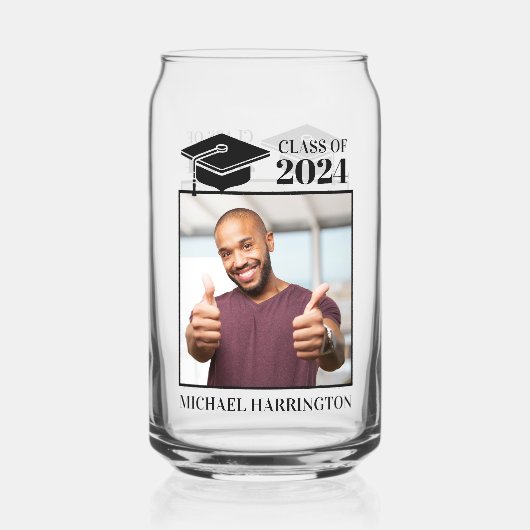 Aangepaste foto- en tekstkleur blikvorm glas (Achterkant)