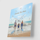 Aangepaste foto- en tekstklok - Superserie Vierkante Klok (Hoek)