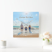 Aangepaste foto- en tekstklok - Superserie Vierkante Klok (Huis)