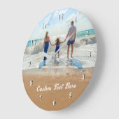 Aangepaste foto- en tekstklok - Uw familieontwerp Grote Klok (Hoek)