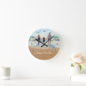 Aangepaste foto- en tekstklok - Uw ontwerp - Famil Ronde Klok (Huis)