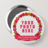 Aangepaste foto- en tekstknop voor de langwerpige  ronde button 4,0 cm (Voorkant /achterkant)