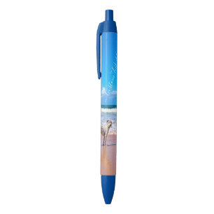 Aangepaste foto- en tekstpen Eigen ontwerp Blauwe Inkt Pen