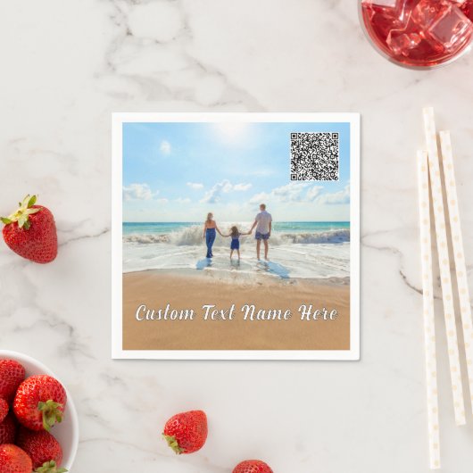 Aangepaste foto- en tekstservetten met QR-code Servet (Insitu)